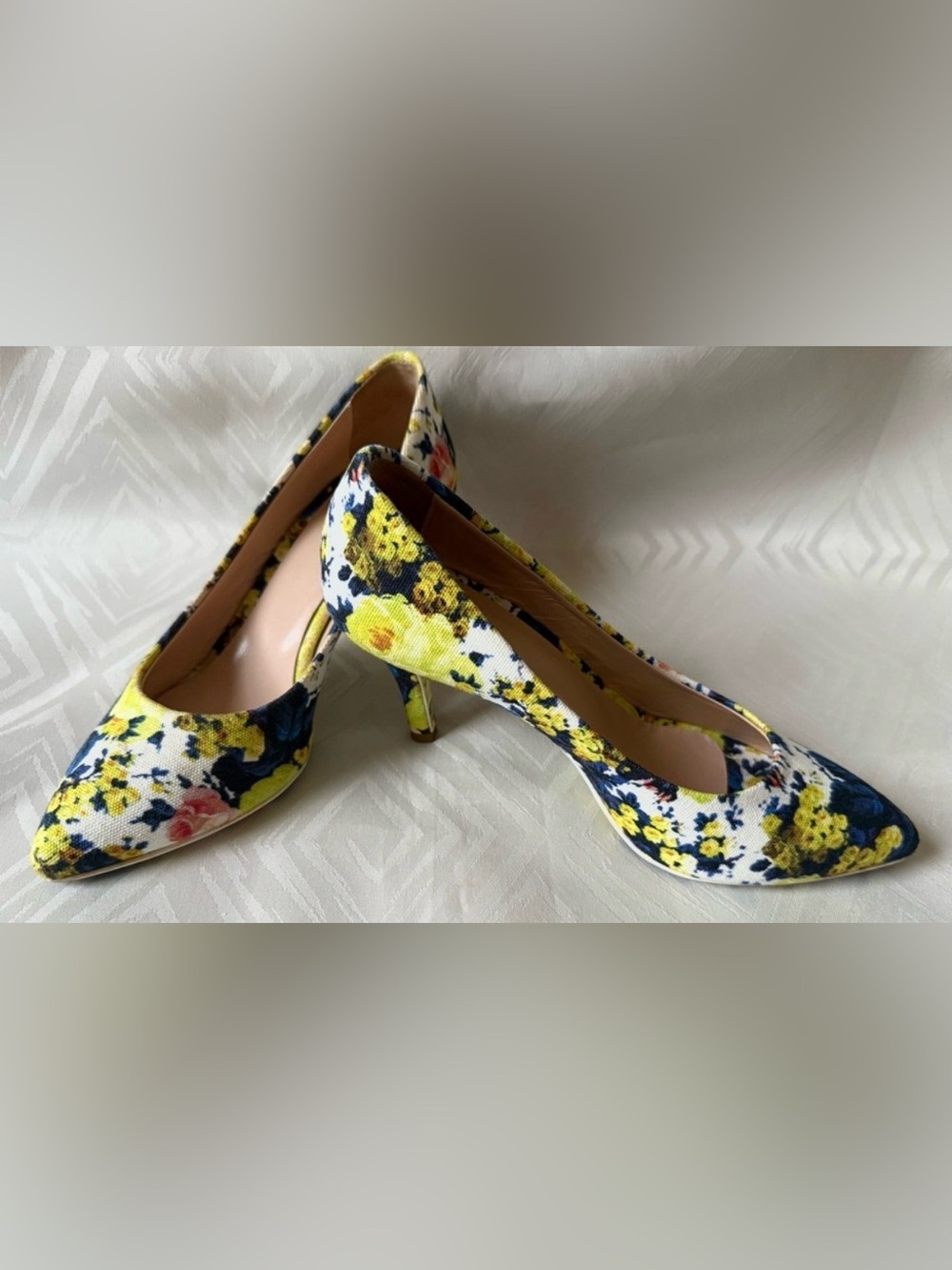 MSGM Designer Size European 36 Floral Print Women's Heels Shoes Italy Colorful